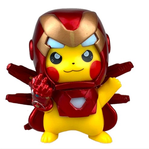 Mô hình Pikachu Iron Man trang trí góc học tập, làm việc, góc gaming, làm giá đỡ VGA cao 11cm  - P01