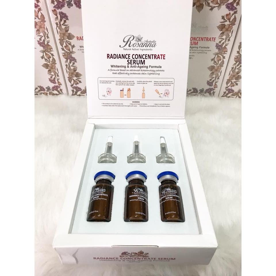 Serum nhau thai cừu Rosanna ÚC Radiance Concentrate Serum hộp 3 ống