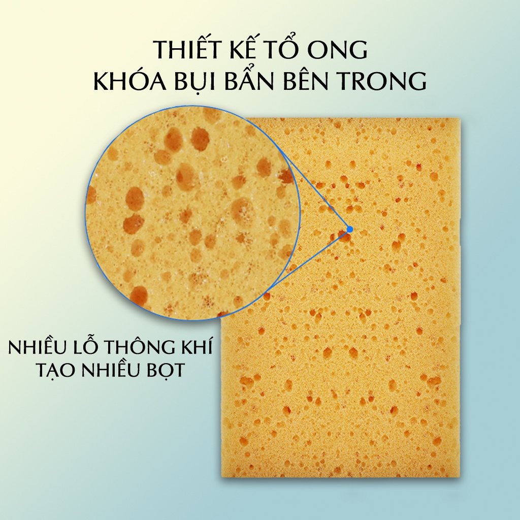 Miếng Mút Bọt Biển Vệ Sinh Rửa Xe Ô Tô Xe Máy Size Lớn 21cm Dạng Khối
