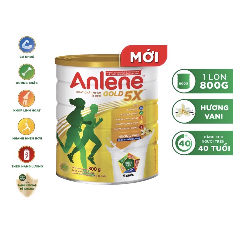 Sữa Anlene Gold 5x 800g cao cấp mới nhất