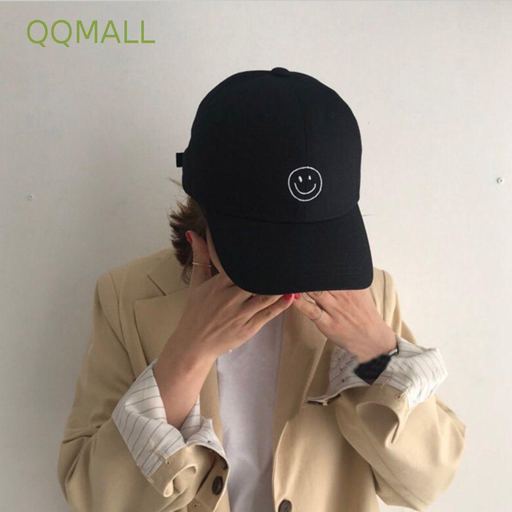 Qqmall Mũ Lưỡi Trai Chống Nắng Thêu Hình Mặt Cười Nhiều Màu Tùy Chỉnh Phong Cách Hipster Hàn Quốc Cho Nữ