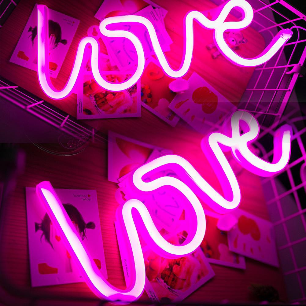 Đèn LED Neon kiểu dáng lãng mạn chữ LOVE dùng để trang trí nội thất