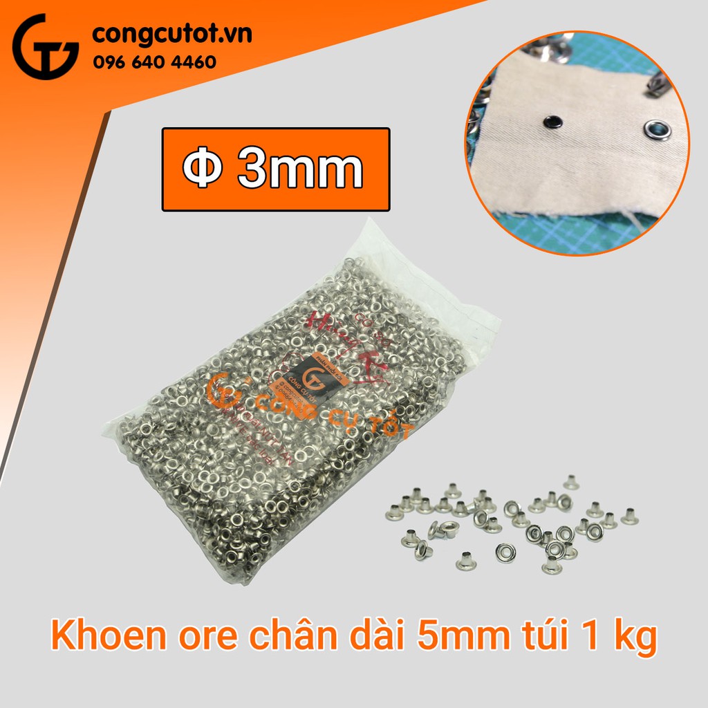 Khoen ore 3mm chân dài 5mm túi 1kg