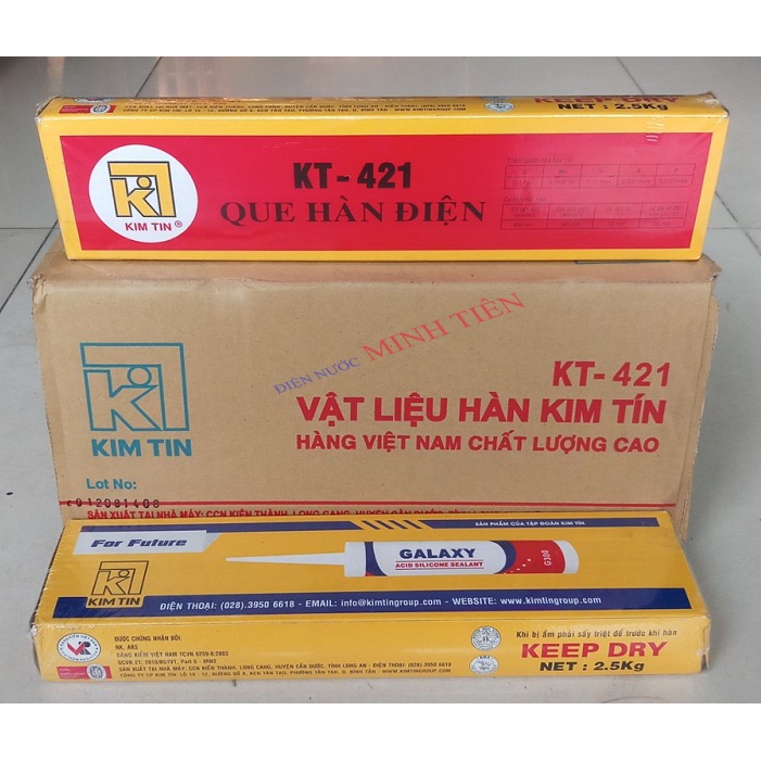 1 hộp Que hàn Kim Tin KT-421 2.5mm  trọng lượng  2.5 kg