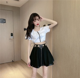 Set Áo Croptop Váy Ulzzang Cá Tính