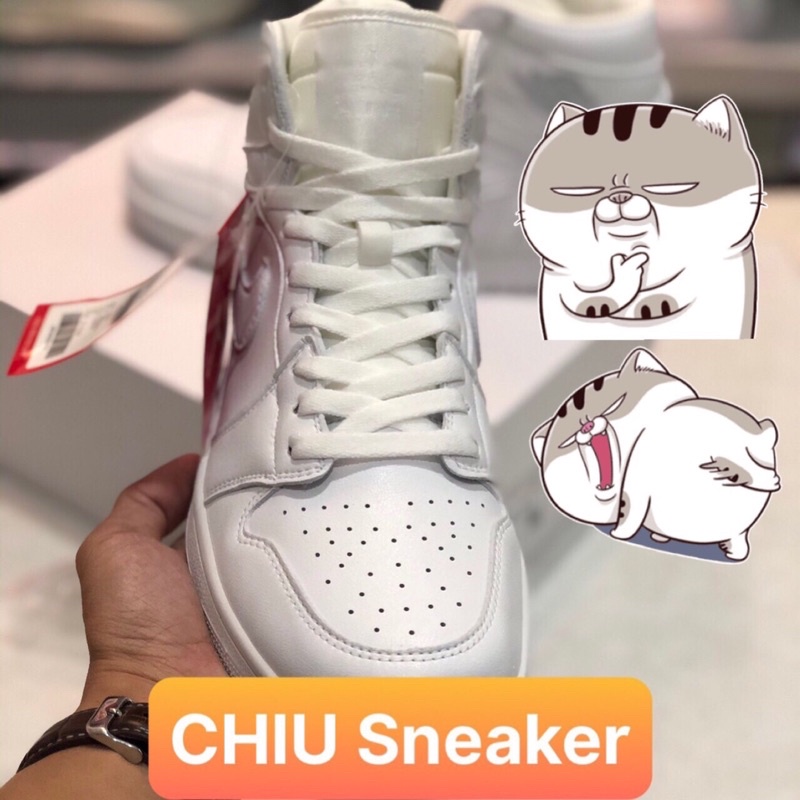 [ CHIU Sneaker ] Giày thể thao Sneaker cổ cao Full trắng phiên bản cao cấp Jordan 1 cổ cao