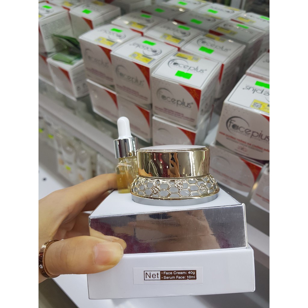 Kem dưỡng trắng da cao cấp Face Plus  + Serum cùng loại 10ml