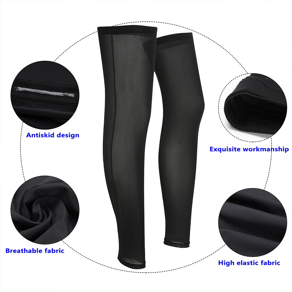 ❤LANSEL❤ 1 Pairs UV Protection Long Leg Sleeve Summer Compression Legs Non-Slip Ice Silk Outdoor Sports Basketball Hot Football leg sleeve/Multicolor