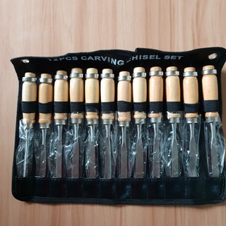 Bộ đục gỗ cầm tay 12 món_ Dụng cụ dao điêu khắc đục gỗ cây cảnh làm bonsai cho bác thợ