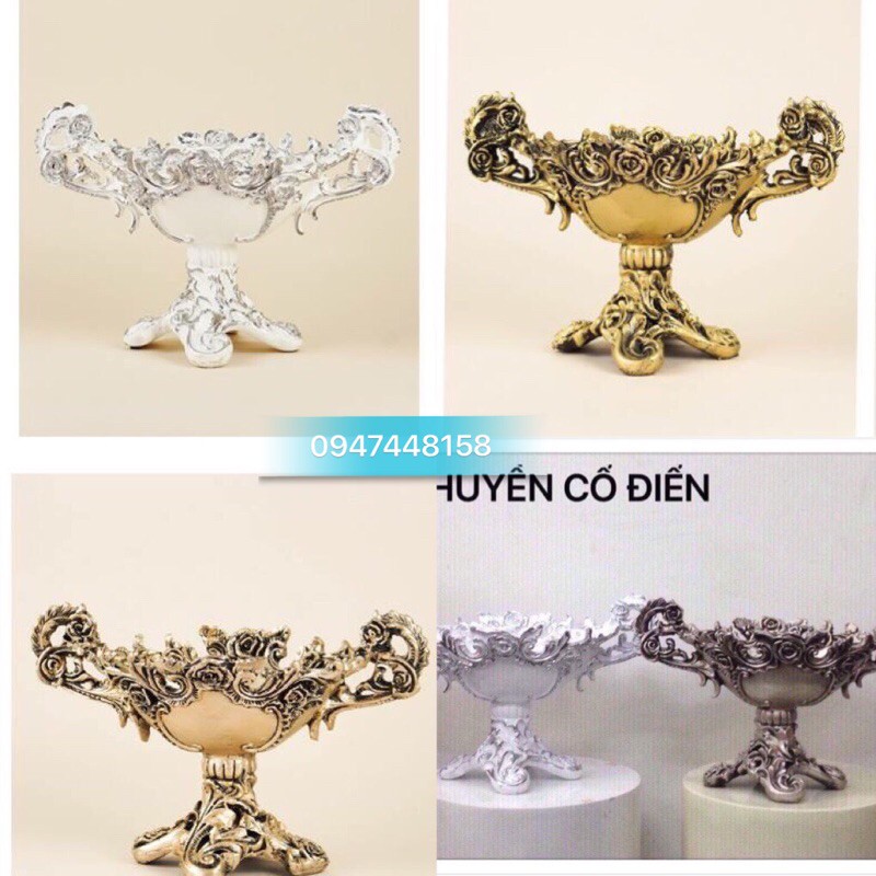 Bình hoa composite 💯BAO BỂ VỠ💯 dáng thuyền hoa cao 21cm