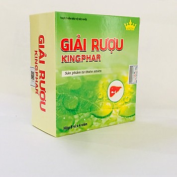 GIẢI RƯỢU, BỔ GAN KINGPHAR – HỖ TRỢ GIẢI ĐỘC GAN (HỘP 32 VIÊN)