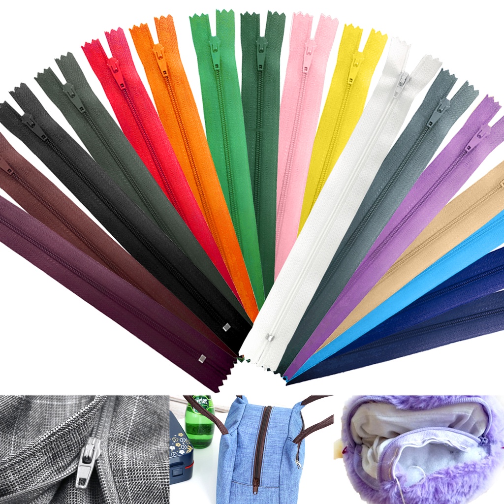 Set 10 Cuộn Dây Nylon Dài 20cm Chất Lượng Cao Nhiều Màu Sắc Dùng Để May Quần Áo DIY