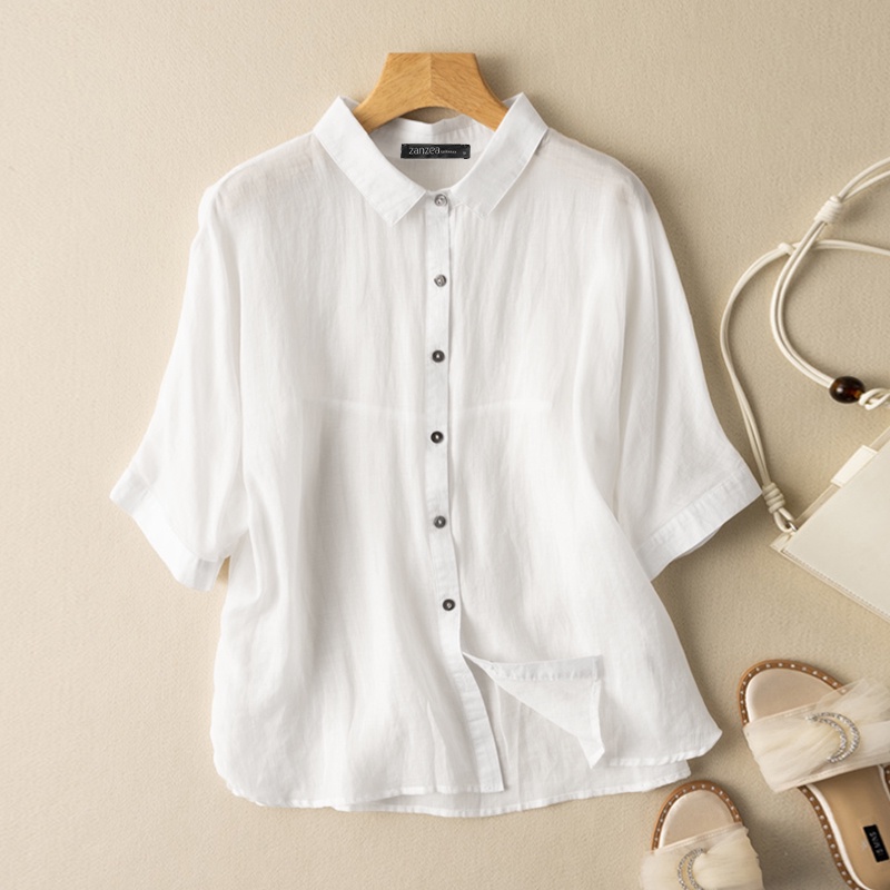 Áo sơ mi ZANZEA tay lửng thời trang dành cho nữ