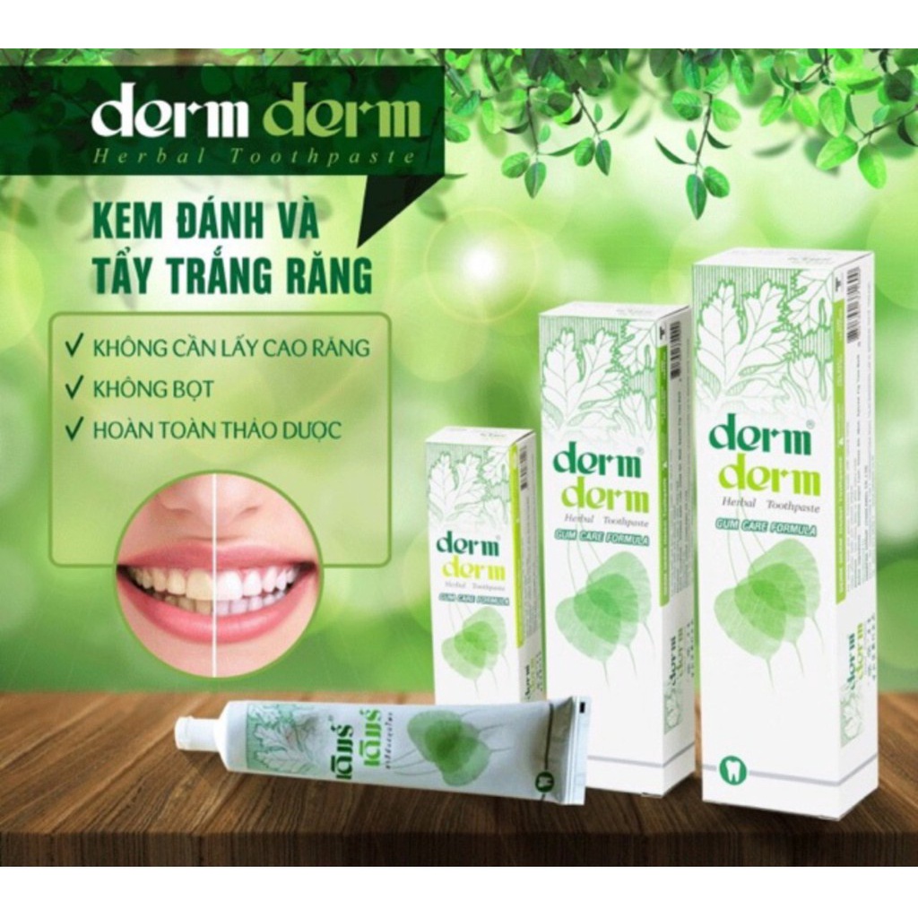 Kem đánh răng thảo dược Derm Derm Thái Lan 160g