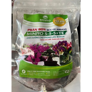 Phân bón hữu cơ khoáng minro 5-5-5+te dinh dưỡng cho phong lan, bonsai dạng túi lưới phân giải chậm.