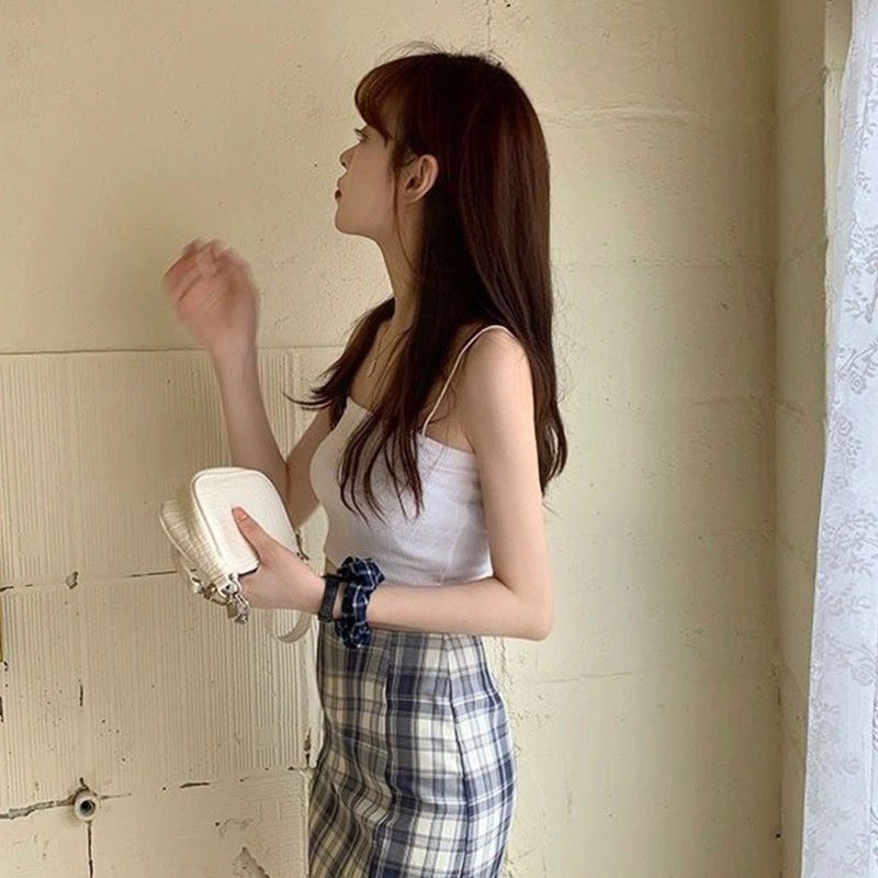 Áo Croptop Hai Dây Dệt Kim Màu Trơn Ôm Dáng Quyến Rũ Thời Trang Mùa Hè Cho Nữ