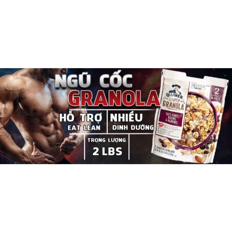 Ngũ Cốc Yến Mạch Granola Quaker Mỹ 978g - Yến Mạch Ăn Kiêng, Giúp Giảm Cân CHÍNH HÃNG TẠI WHEYSINHVIEN.COM