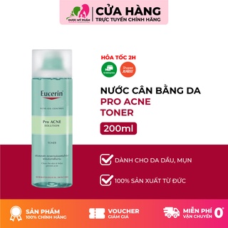 Toner Eucerin nước hoa hồng cân bằng da cho da nhờn mụn - Eucerin ProAcne Toner 200ml