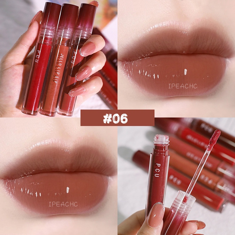 Son bóng nude không thấm nước trong suốt tiện dụng Son bóng lỏng PCU dưỡng môi