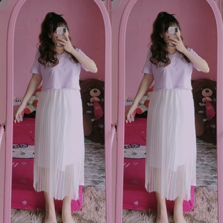 chân váy lưới dài 2 lớp