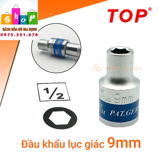 Đầu khẩu 1/2 lục giác đủ số - Đầu tuýp 1/-Giadung24h