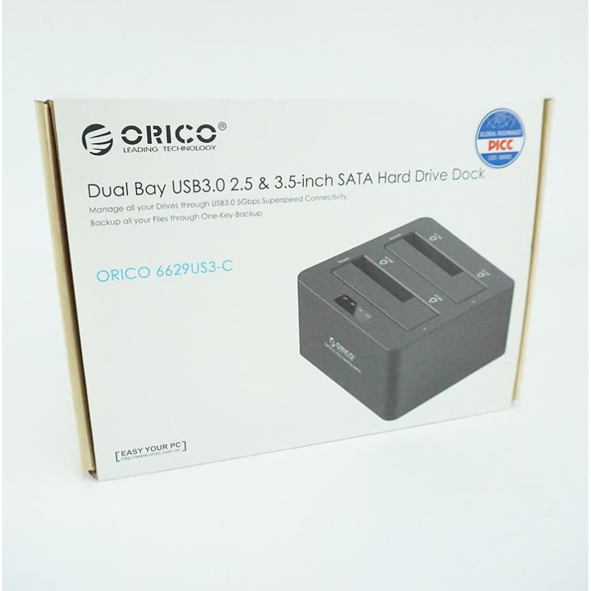Dock ổ cứng,Đầu chép ổ cứng đôi Orico 6629US3-C