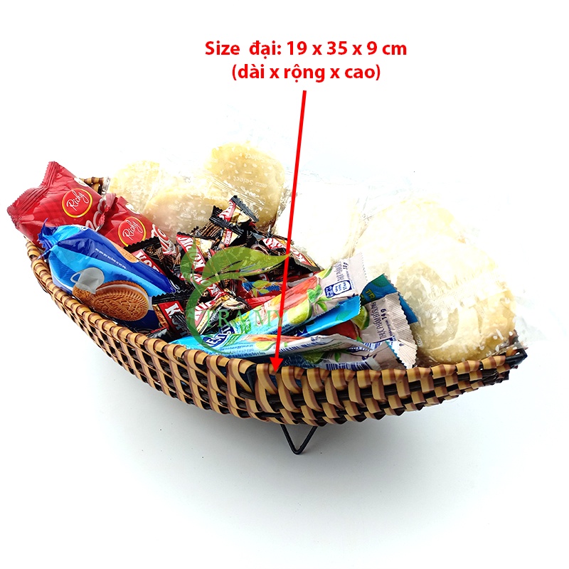 Khay Mây Hình Thuyền dùng để bánh kẹo, đựng hoa quả, trang trí, dụng cụ gia đình và nhà hàng khách sạn