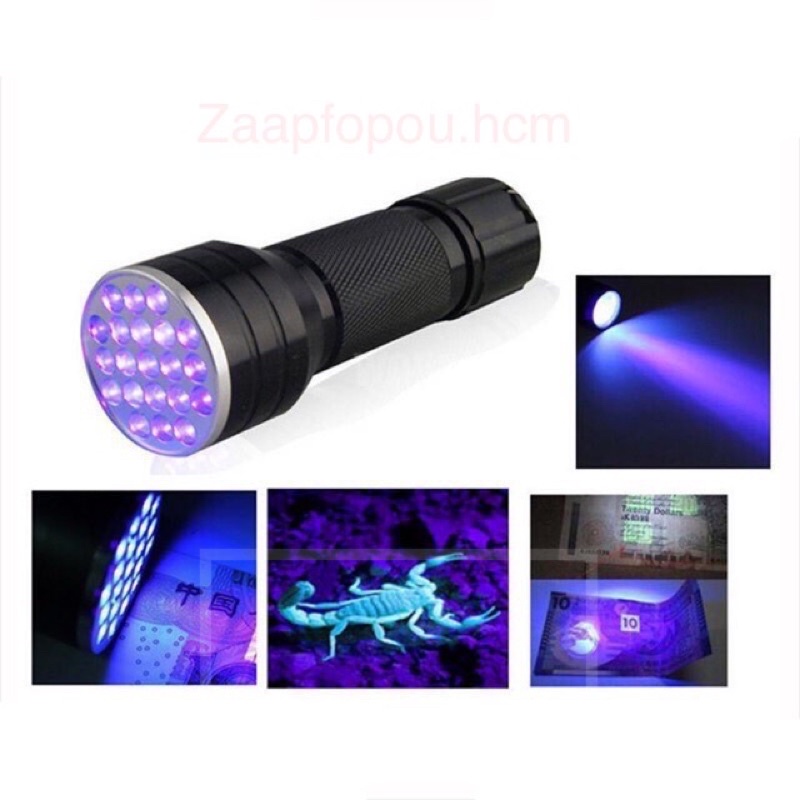 Đèn pin LED UV 21 bóng mini sấy keo resin chất lượng cao