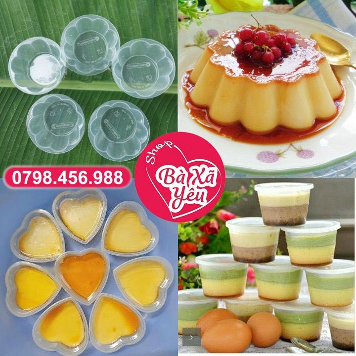 Bộ 150 Khuôn Làm Bánh Flan Rau Câu Sữa Chua Tim , Tròn , Bông - BX3221