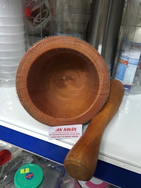 Bộ cối chày gỗ