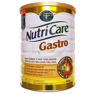 Sữa bột Nutricare Gastro dinh dưỡng y học cho người viêm dạ dày, rối loạn tiêu hoá (900g)