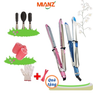 Máy ép là duỗi, uốn tóc gợn sóng công nghệ Nano Titanium làm nóng nhanh vỏ nhôm cứng cáp MIANZ STORE