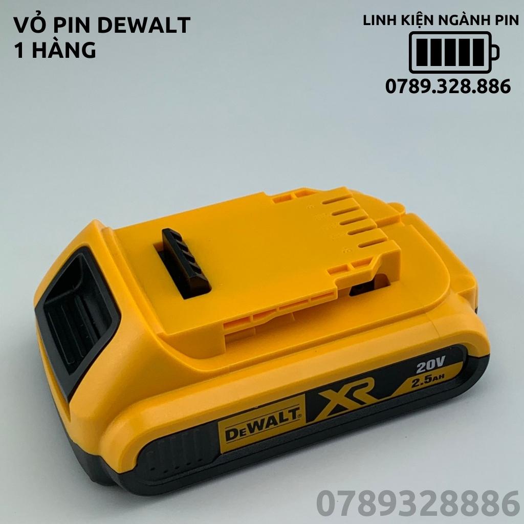Vỏ mạch pin Dewalt 18V 2.5Ah Li-ion full tem, 1 hàng cell, có Led báo pin, nhận sạc zin