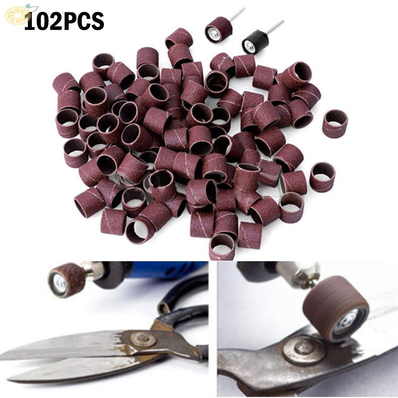 Bộ 100 đầu mài nhám 80 grit kèm 2 trục dành cho máy mài cắt đa năng
