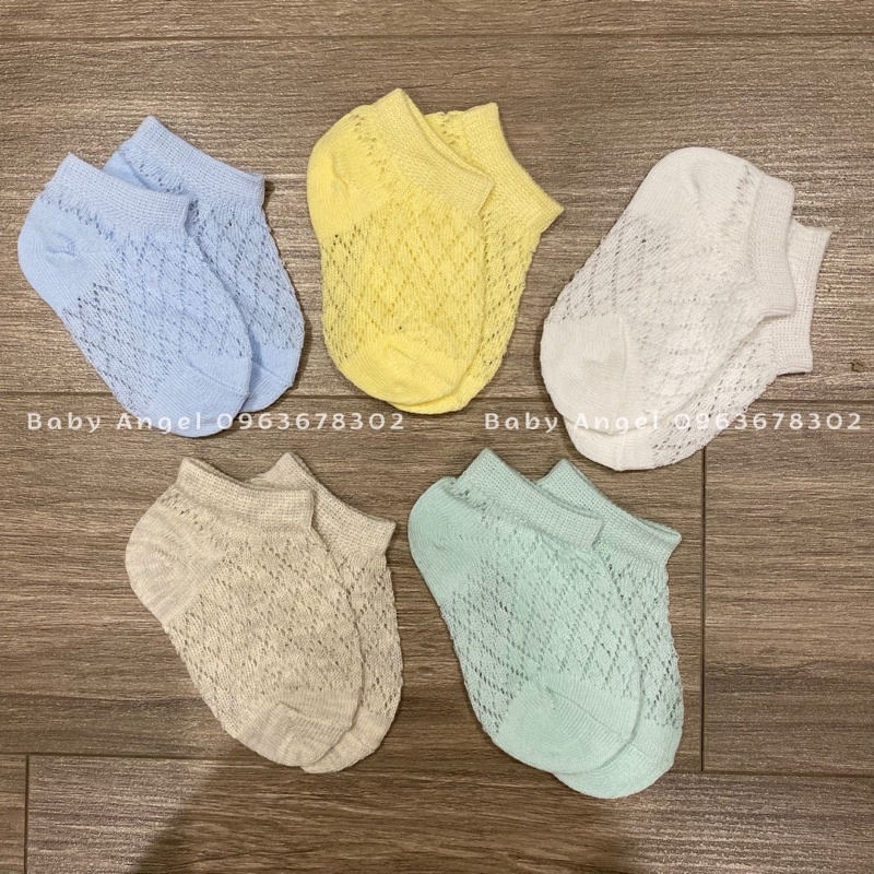 Tất lưới Hàn Quốc ngắn cổ cho bé sơ sinh 0-1,5 tuổi