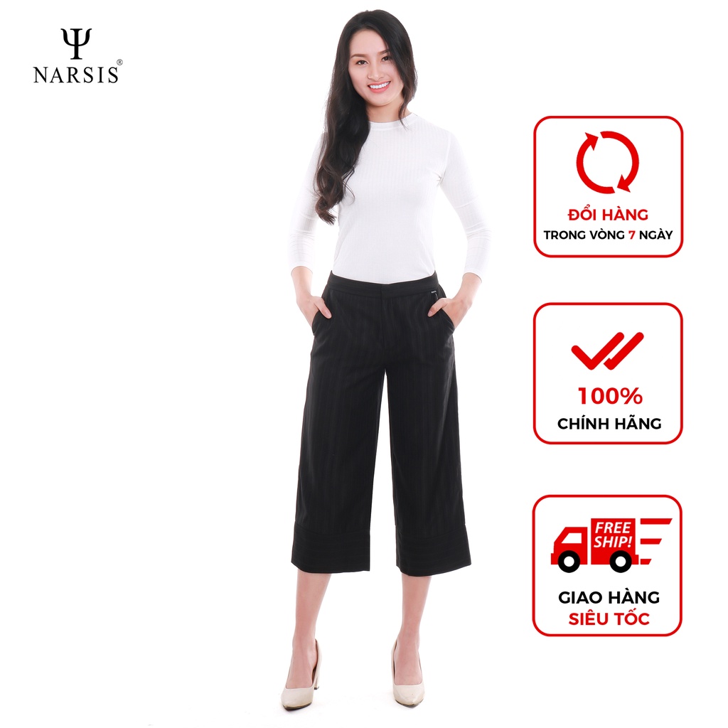 Quần lửng nữ Narsis P9021 kẻ đen