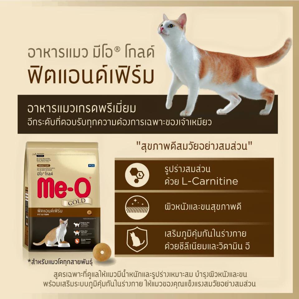 THỨC ĂN CHO MÈO Dạng hạt Me-o Gold Adult Cat FIT and FIRM Gói 400g Giúp giảm béo phì Da lông óng mượt Xuất xứ Thái lan