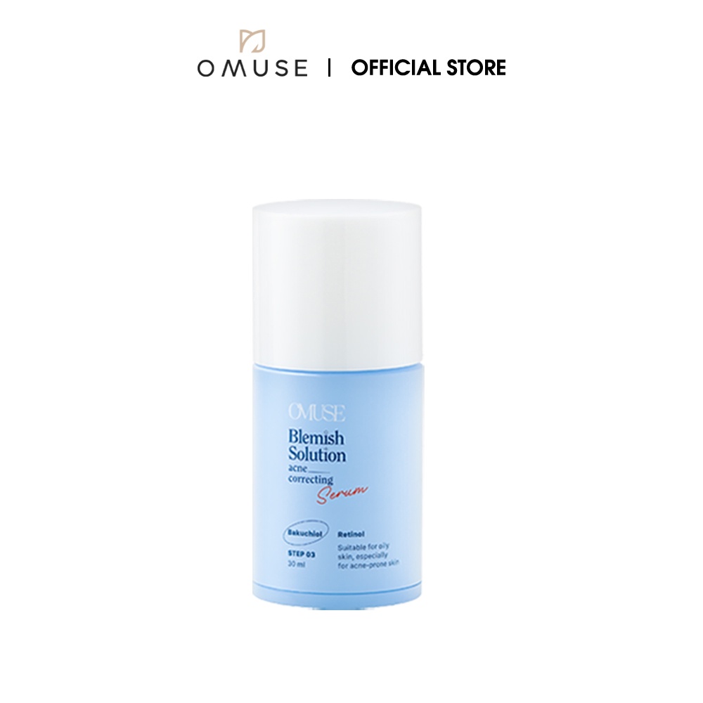 Serum giảm mụn Retinol 0.3% giảm thâm OMUSE Blemish Solution Acne Correcting Serum 30ml