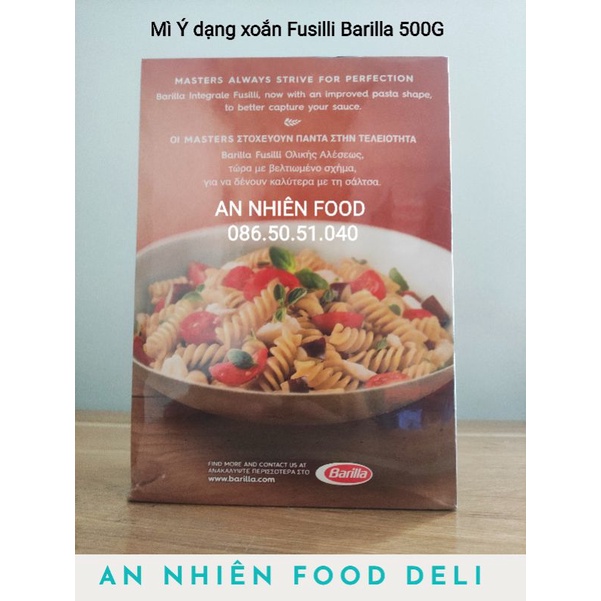 Mỳ Ý Dạng Xoắn Kiểu Ý Mì Nui Barilla Fusilli No98 500G