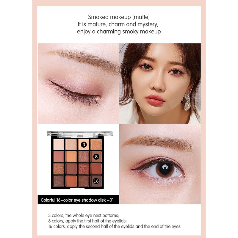 (Hàng Mới Về) Bảng Phấn Mắt 16 Màu Chống Nước Lâu Trôi Tiện Dụng | BigBuy360 - bigbuy360.vn