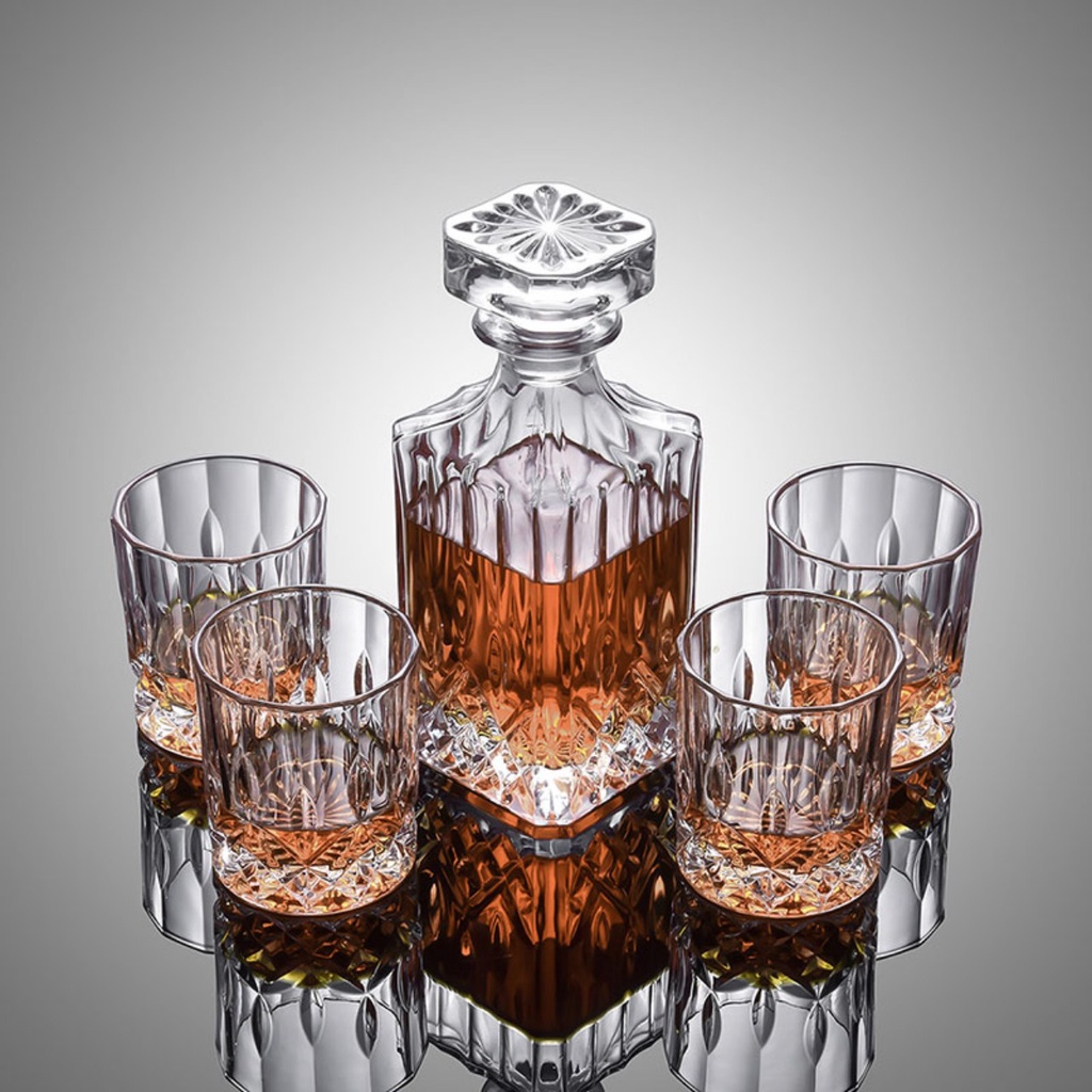 Bộ bình + ly rượu thủy tinh