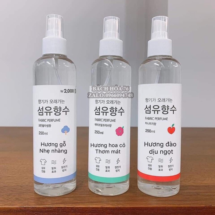 COMBO 3 Chai Xịt Thơm Quần Áo Fabric Perfume Hàn Quốc 250ml - BFN.MALL