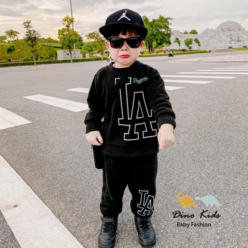 Quần áo thu đông bé trai, bé gái, set bộ dài tay nỉ chân cua m.l.b xuất dư xịn chất dày dặn, mềm mại cho bé 9-40kg