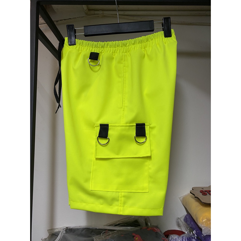 Quần short xanh neon mix dây xích  tương ứng 30kg - 100kg