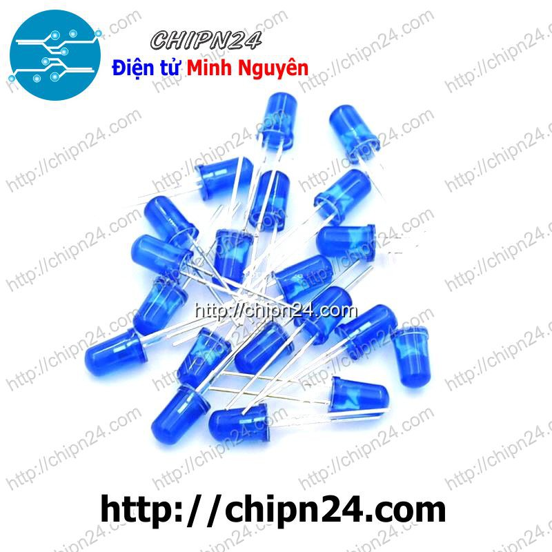 [50 CON] Led 5mm Vỏ đục Màu ra màu XANH DƯƠNG