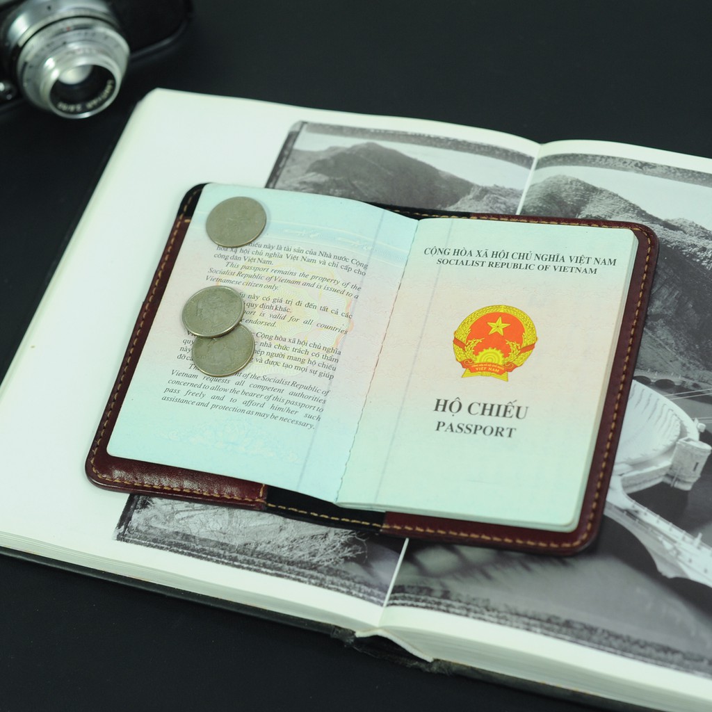 Bìa da bọc Passport - Đồ da Handmade - Mino Crafts VI201