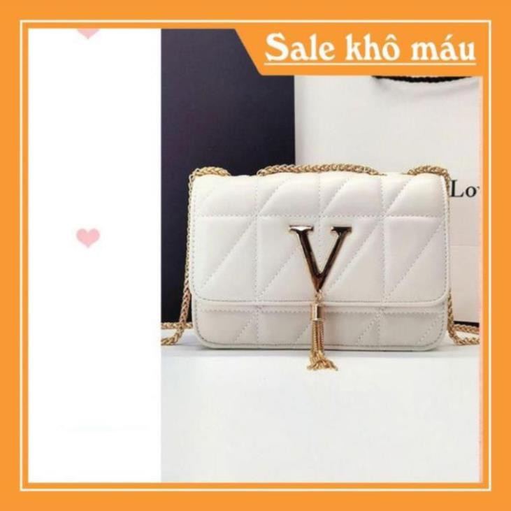 👜 ẢNH THẬT - FREESHIP 👜 Túi Đeo Chéo Nữ Khóa V Hàng Chuẩn Đẹp Trần Ô Căng Mịn Sz 20 Chất Da Đẹp