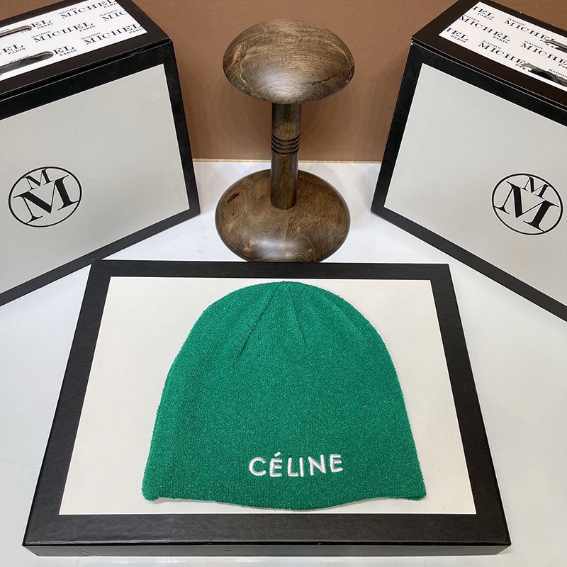 Dfd Mũ Len Dệt Kim Màu Trơn In Chữ celine celine Thời Trang Thu Đông