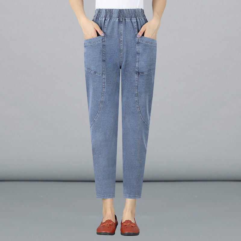 Quần jeans Nữ Lưng Cao Thêu Hoa Thời Trang Hàn