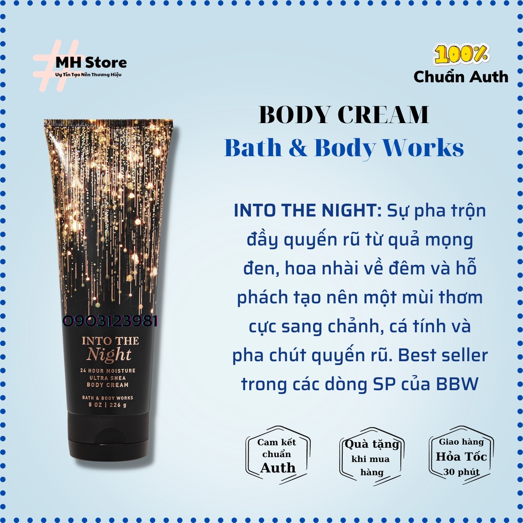 Kem Dưỡng Thể Bath & Body Works Chính Hãng Mỹ, Body Cream Mịn Da, Hương Thơm Quyến Rũ
